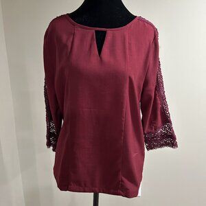 Collective Concepts Embroidery Trimmed Blouse